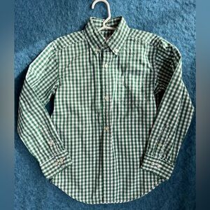 Classic Prep green and white gingham shirt
